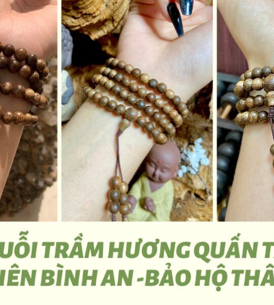 Chuỗi quấn tay trầm vườn phối charm